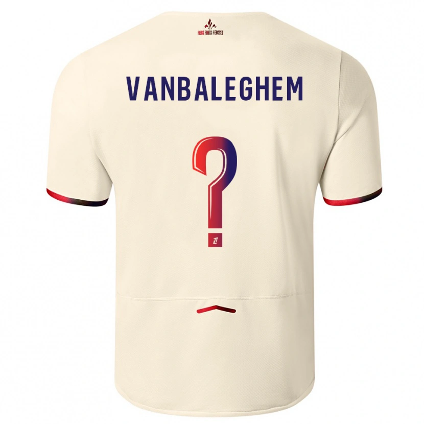 Danxen Mulher Camisola Valentin Vanbaleghem #0 Branco Sujo Vermelho Alternativa 2025/26 Camisa