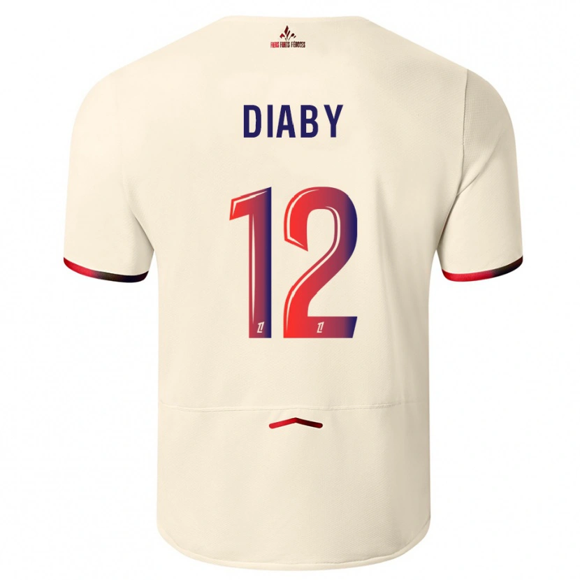 Danxen Mulher Camisola Bafodé Diaby #12 Branco Sujo Vermelho Alternativa 2025/26 Camisa