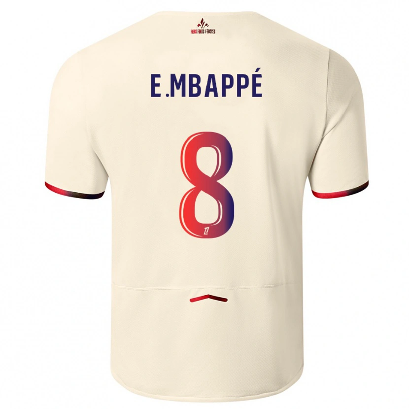 Danxen Mulher Camisola Ethan Mbappé #8 Branco Sujo Vermelho Alternativa 2025/26 Camisa