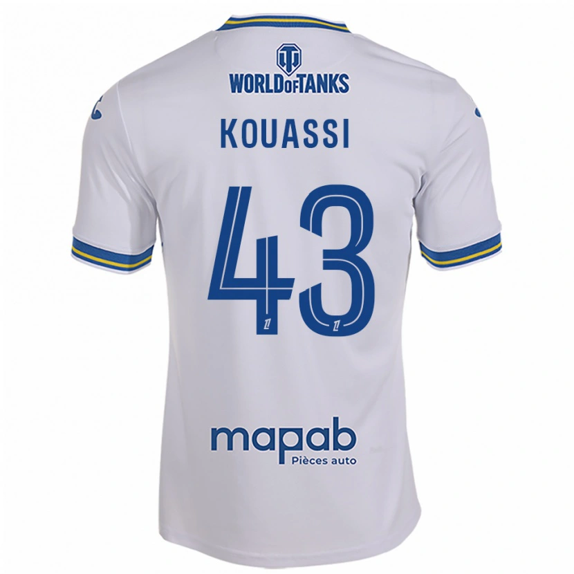 Danxen Mulher Camisola Arsène Kouassi #43 Branco Azul Celeste Alternativa 2025/26 Camisa