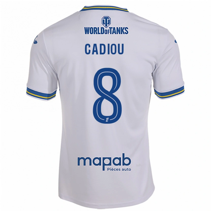 Danxen Mulher Camisola Noah Cadiou #8 Branco Azul Celeste Alternativa 2025/26 Camisa