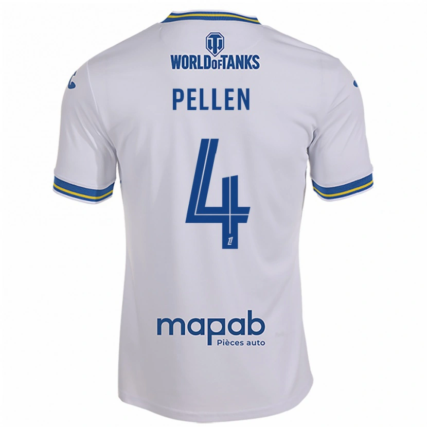 Danxen Mulher Camisola Louise Pellen #4 Branco Azul Celeste Alternativa 2025/26 Camisa