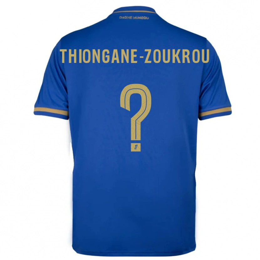 Danxen Mulher Camisola Ackah-Tidiane Thiongane-Zoukrou #0 Azul Dourado Alternativa 2025/26 Camisa