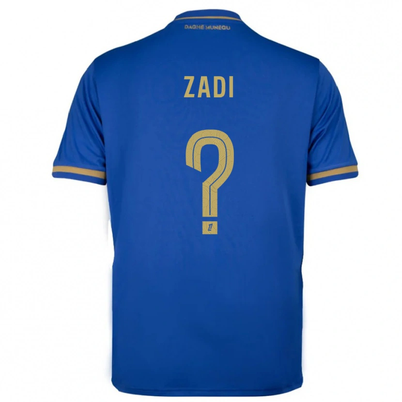 Danxen Mulher Camisola Alain Zadi #0 Azul Dourado Alternativa 2025/26 Camisa