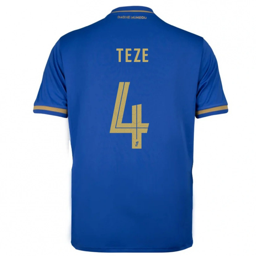 Danxen Mulher Camisola Jordan Teze #4 Azul Dourado Alternativa 2025/26 Camisa