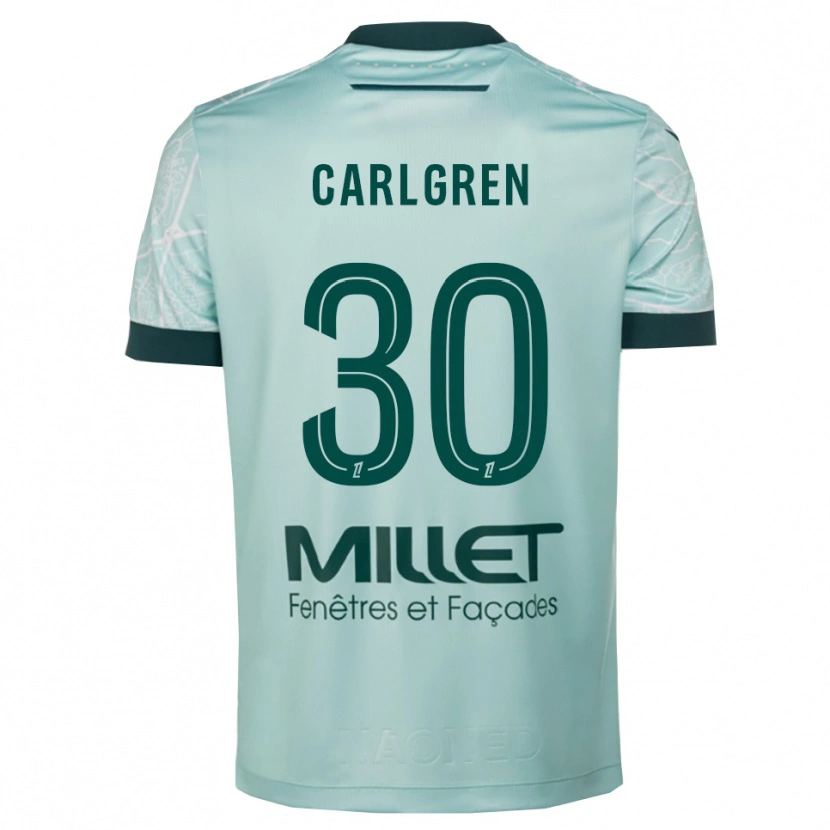 Danxen Mulher Camisola Patrik Carlgren #30 Verde Branco Alternativa 2025/26 Camisa