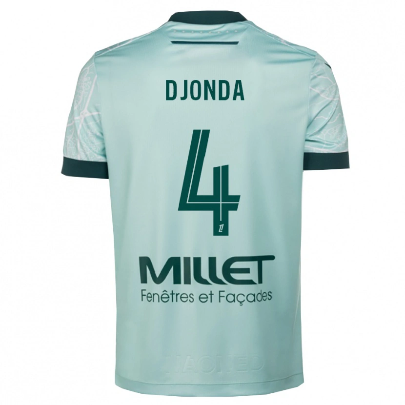 Danxen Mulher Camisola Christian Djonda #4 Verde Branco Alternativa 2025/26 Camisa