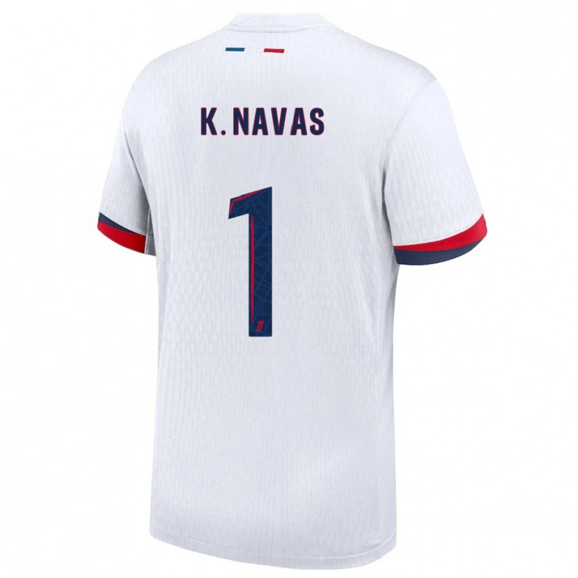 Danxen Mulher Camisola Keylor Navas #1 Branco Vermelho Alternativa 2025/26 Camisa