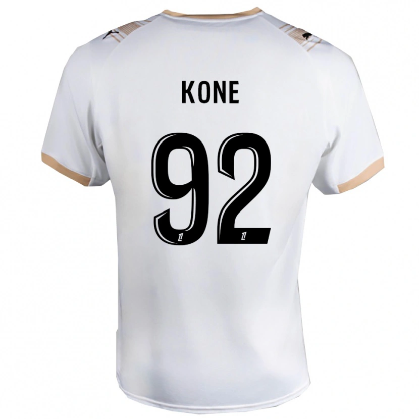 Danxen Mulher Camisola Abdoul Koné #92 Branco Preto Alternativa 2025/26 Camisa