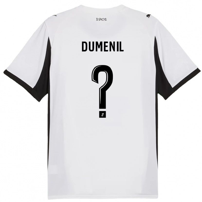Danxen Mulher Camisola Kylian Dumenil #0 Branco Preto Alternativa 2025/26 Camisa