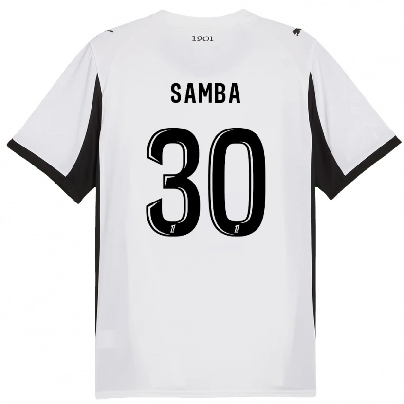Danxen Mulher Camisola Brice Samba #30 Branco Preto Alternativa 2025/26 Camisa
