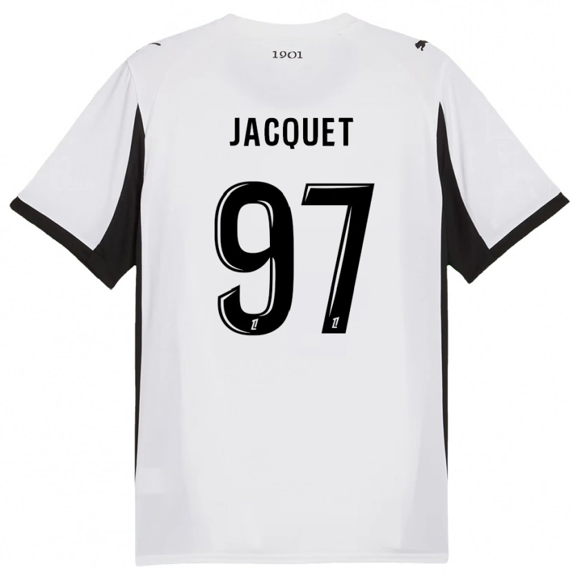 Danxen Mulher Camisola Jérémy Jacquet #97 Branco Preto Alternativa 2025/26 Camisa