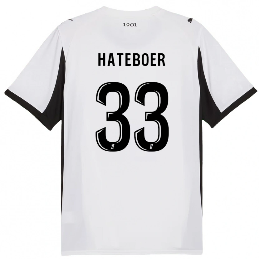 Danxen Mulher Camisola Hans Hateboer #33 Branco Preto Alternativa 2025/26 Camisa