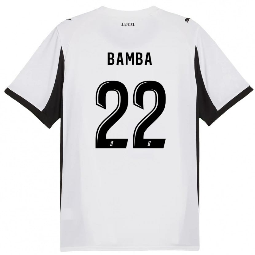 Danxen Mulher Camisola Rayan Bamba #22 Branco Preto Alternativa 2025/26 Camisa
