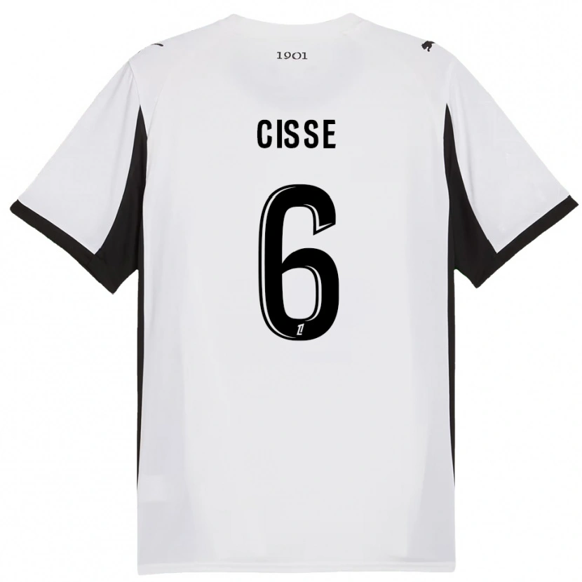 Danxen Mulher Camisola Djaoui Cissé #6 Branco Preto Alternativa 2025/26 Camisa