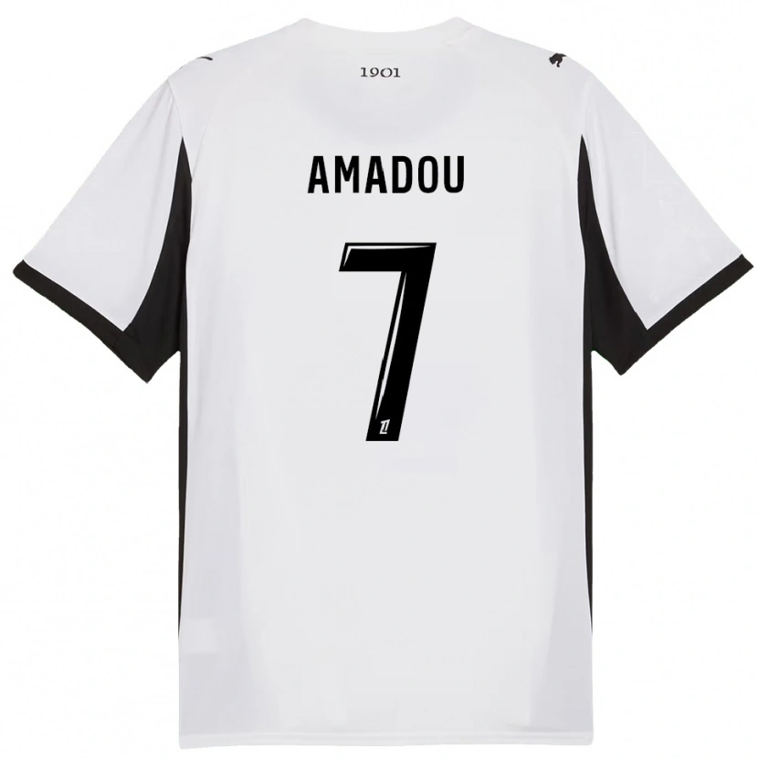 Danxen Mulher Camisola Amadou Diallo #7 Branco Preto Alternativa 2025/26 Camisa