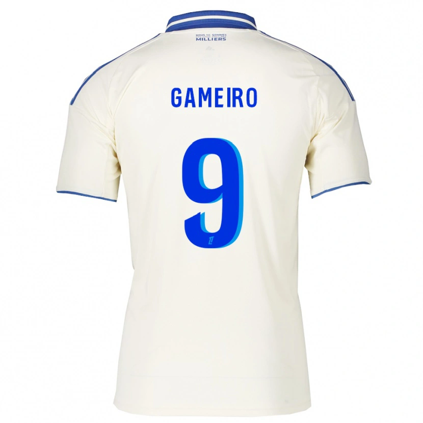 Danxen Mulher Camisola Kévin Gameiro #9 Champagne Azul Alternativa 2025/26 Camisa