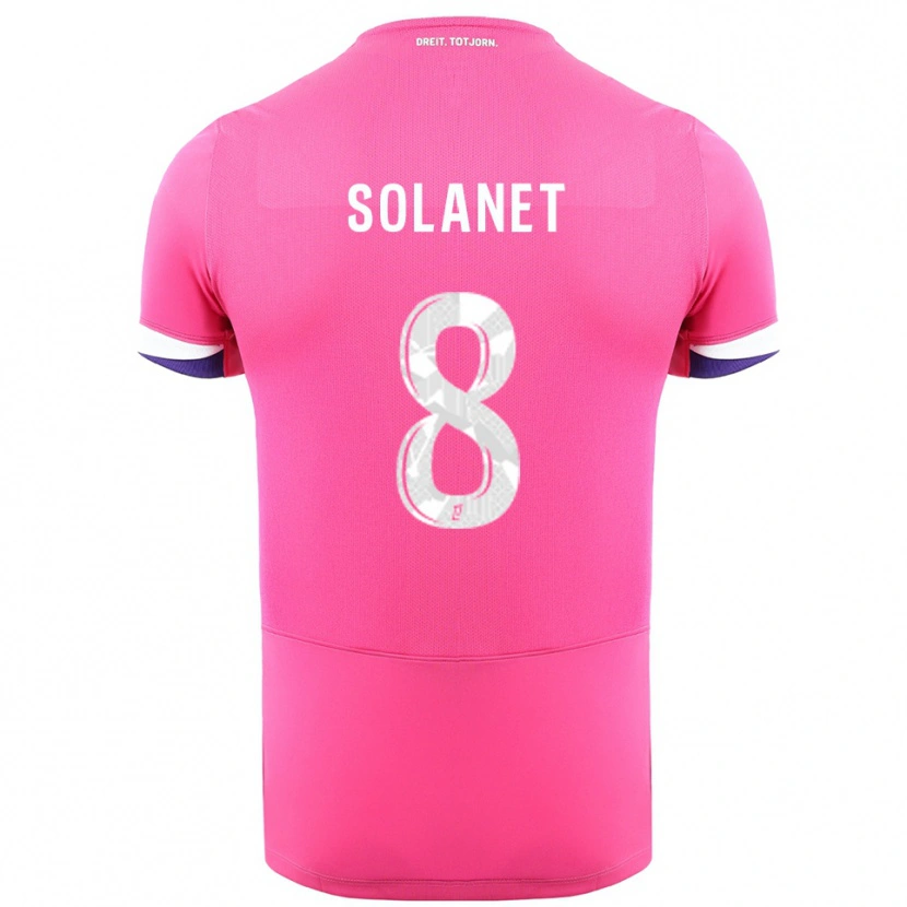 Danxen Mulher Camisola Tatiana Solanet #8 Rosa Branco Alternativa 2025/26 Camisa