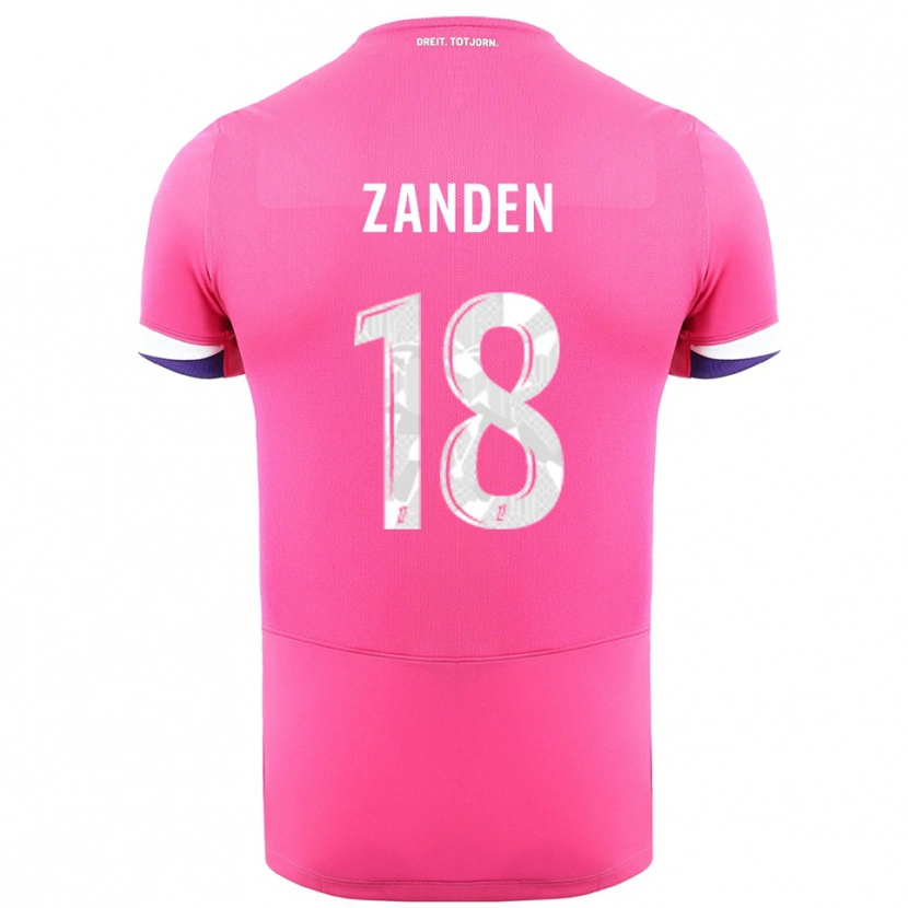 Danxen Mulher Camisola Oliver Zandén #18 Rosa Branco Alternativa 2025/26 Camisa