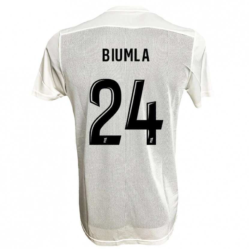 Danxen Mulher Camisola Emmanuel Biumla #24 Preto Branco Alternativa 2025/26 Camisa
