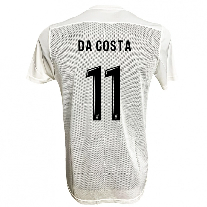 Danxen Mulher Camisola Rúben Macedo Da Costa #11 Preto Branco Alternativa 2025/26 Camisa