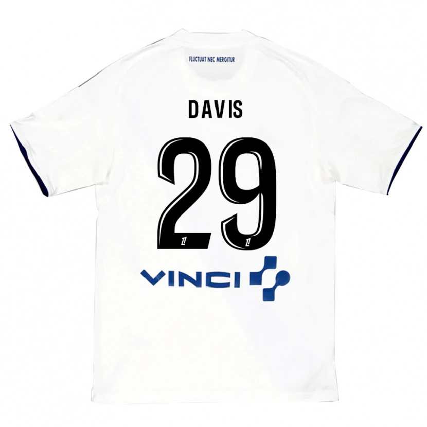 Danxen Mulher Camisola Deja Davis #29 Branco Azul Alternativa 2025/26 Camisa