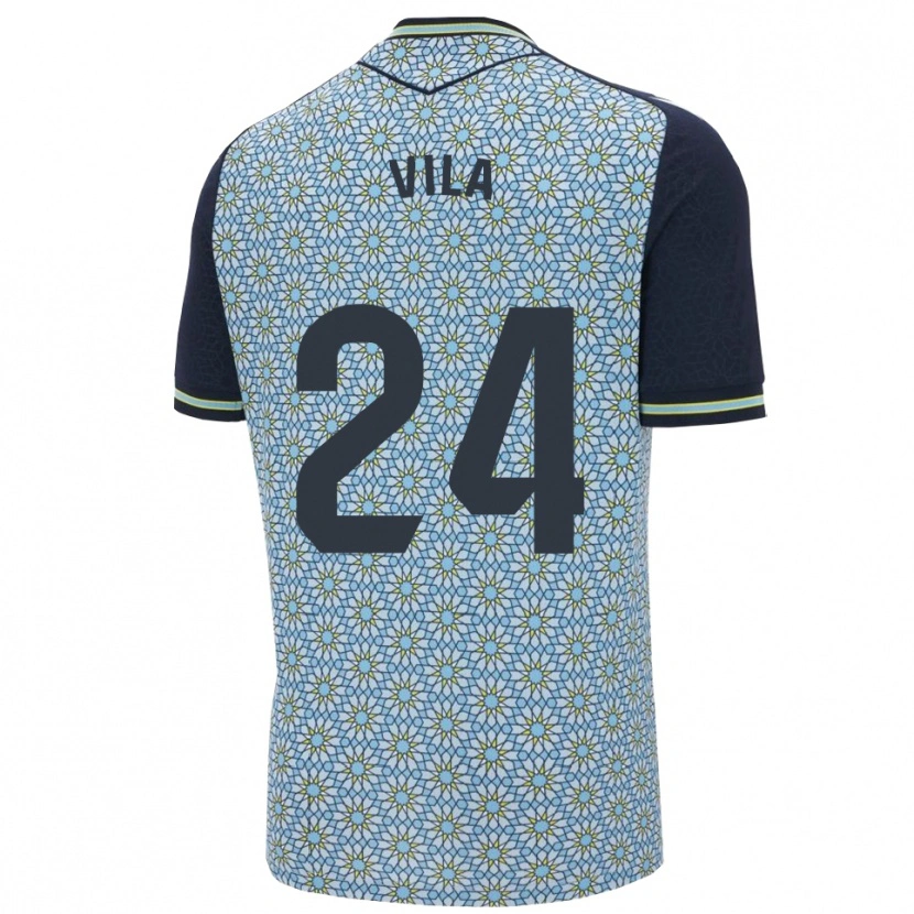 Danxen Mulher Camisola Nacho Vila #24 Azul Marinho Alternativa 2025/26 Camisa
