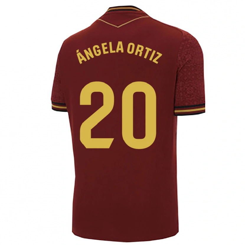 Danxen Mulher Camisola Ángela Gema Ortiz Muriel #20 Borgonha Dourado Alternativa 2025/26 Camisa