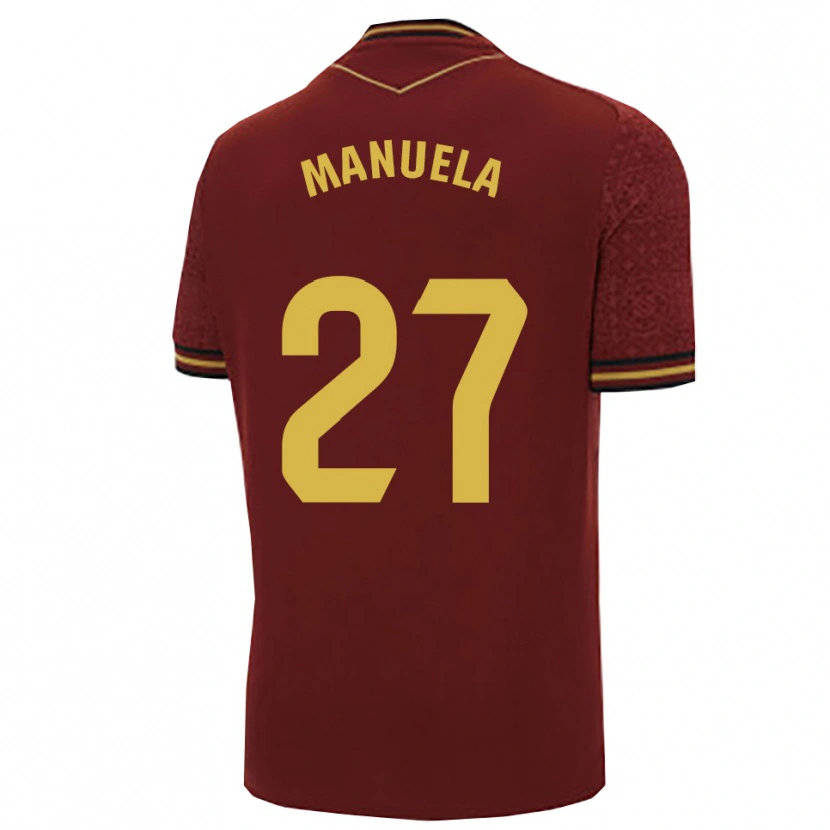 Danxen Mulher Camisola Manuela Carrasco García #27 Borgonha Dourado Alternativa 2025/26 Camisa