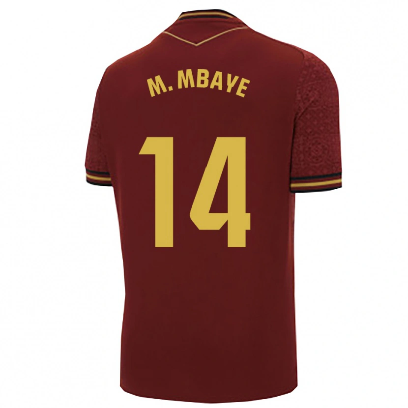 Danxen Mulher Camisola Momo Mbaye #14 Borgonha Dourado Alternativa 2025/26 Camisa