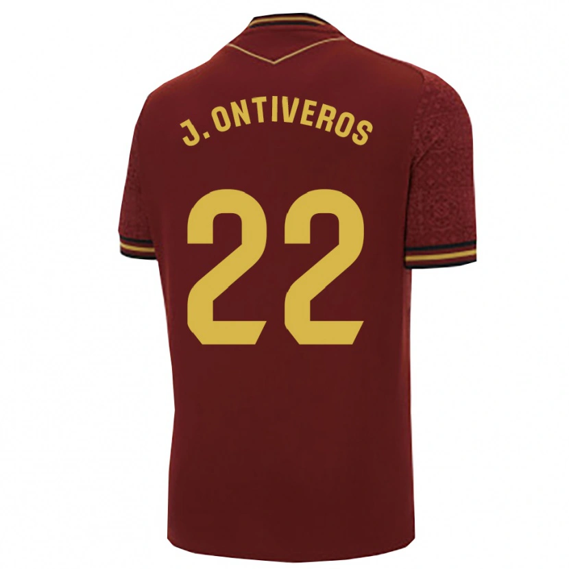 Danxen Mulher Camisola Javi Ontiveros #22 Borgonha Dourado Alternativa 2025/26 Camisa