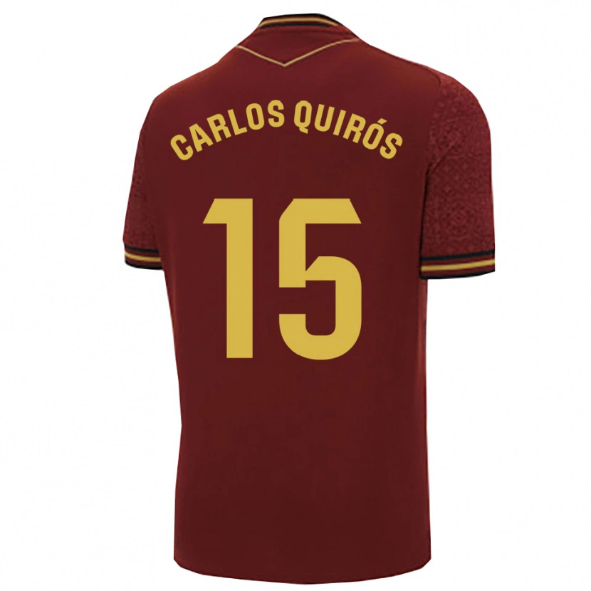 Danxen Mulher Camisola Juan Carlos Quirós #15 Borgonha Dourado Alternativa 2025/26 Camisa