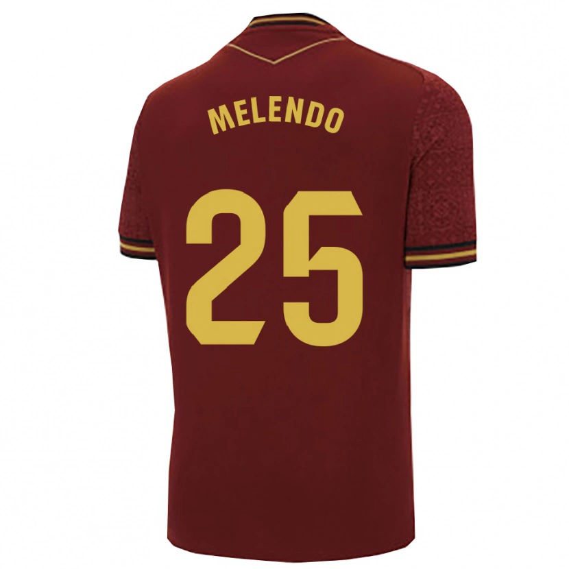 Danxen Mulher Camisola Óscar Melendo #25 Borgonha Dourado Alternativa 2025/26 Camisa