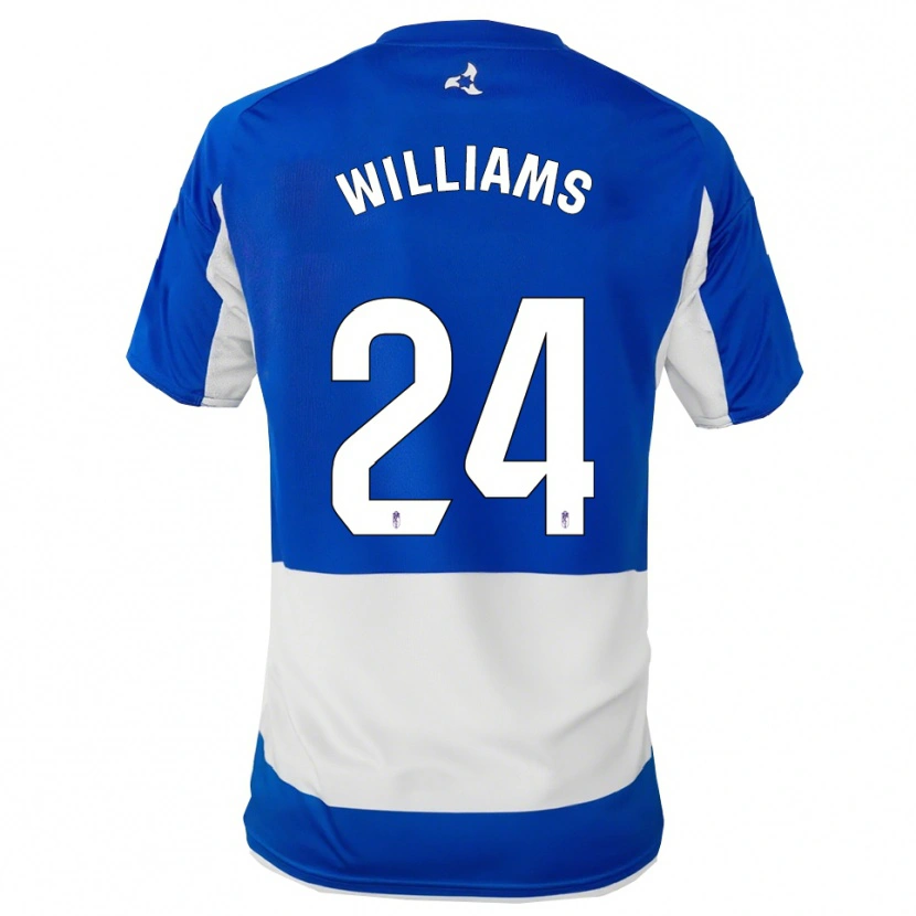 Danxen Mulher Camisola Loïc Williams #24 Azul Branco Alternativa 2025/26 Camisa