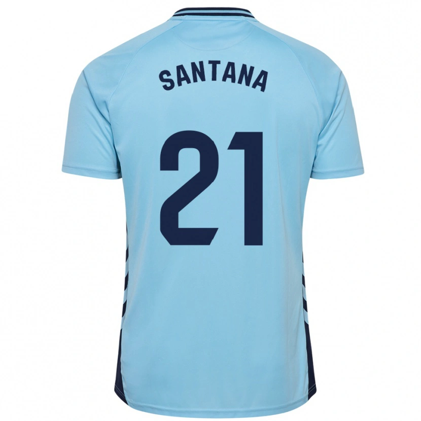 Danxen Mulher Camisola Yadam Santana #21 Azul Celeste Alternativa 2025/26 Camisa