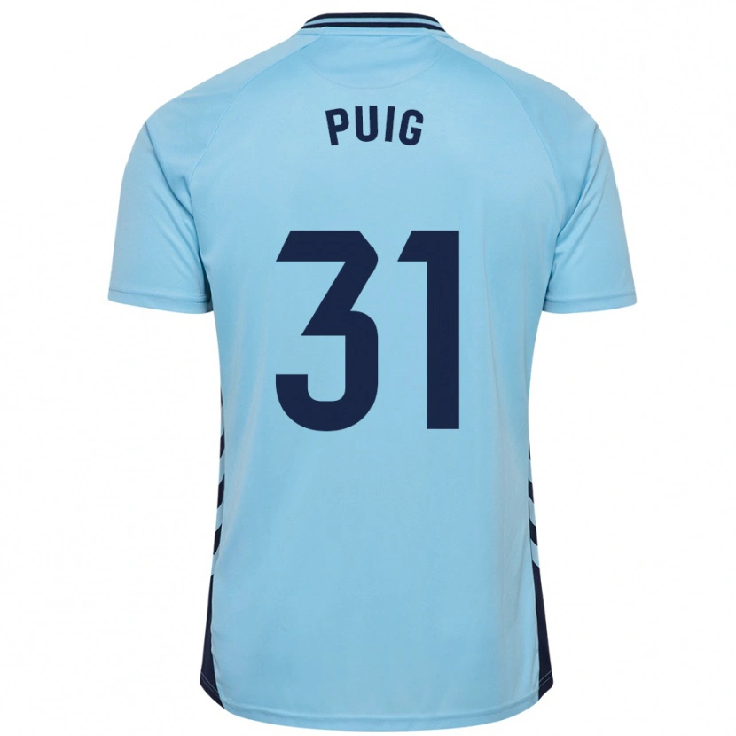 Danxen Mulher Camisola Victor Puig #31 Azul Celeste Alternativa 2025/26 Camisa