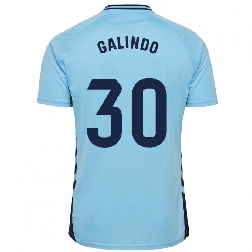 Danxen Mulher Camisola Cristian Galindo #30 Azul Celeste Alternativa 2025/26 Camisa