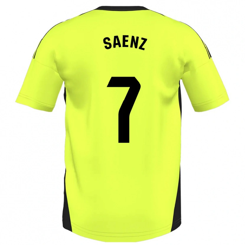 Danxen Mulher Camisola Raúl Sáenz #7 Amarelo Fluorescente Alternativa 2025/26 Camisa