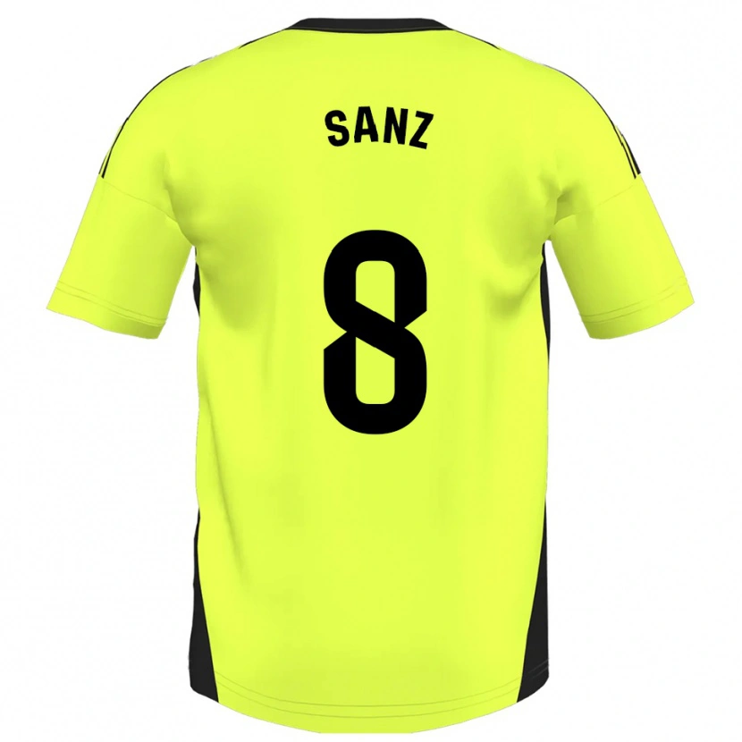 Danxen Mulher Camisola Álvaro Sanz #8 Amarelo Fluorescente Alternativa 2025/26 Camisa