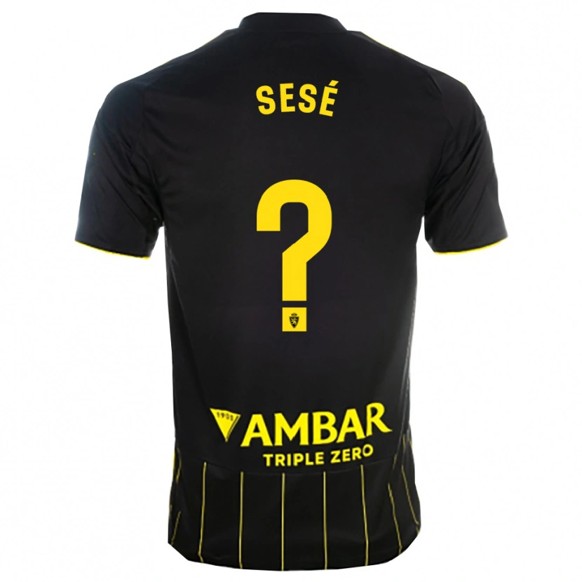 Danxen Mulher Camisola Manu Sesé #0 Preto Amarelo Alternativa 2025/26 Camisa