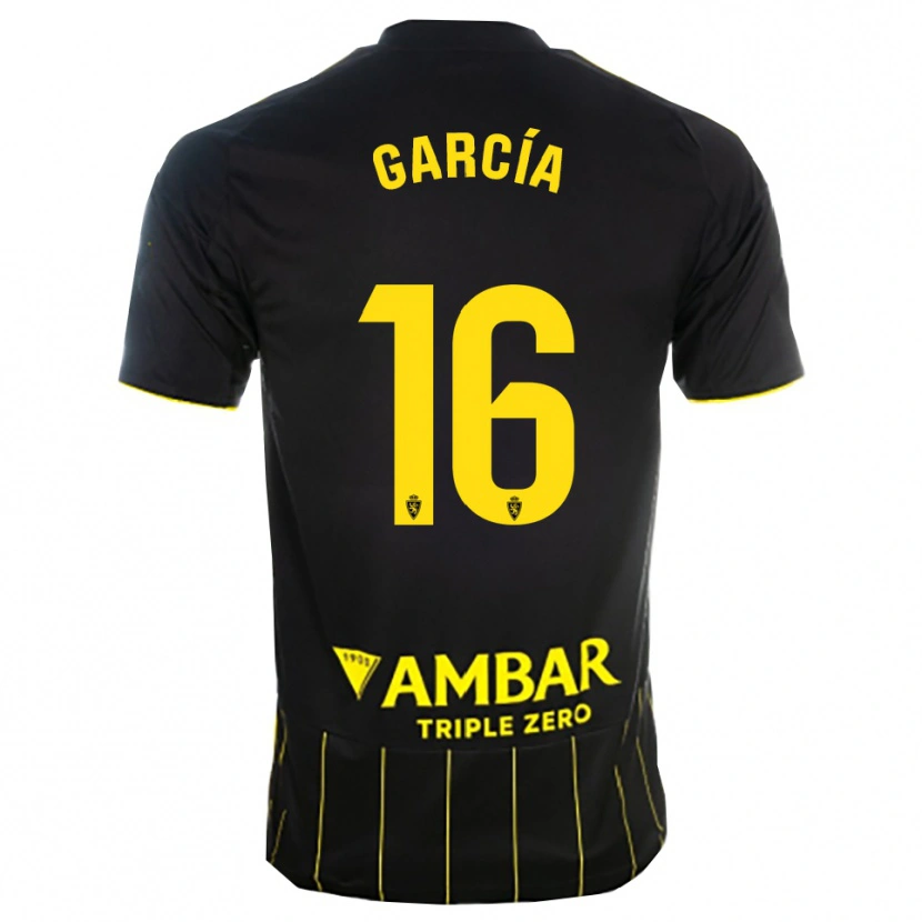 Danxen Mulher Camisola Iker García #16 Preto Amarelo Alternativa 2025/26 Camisa