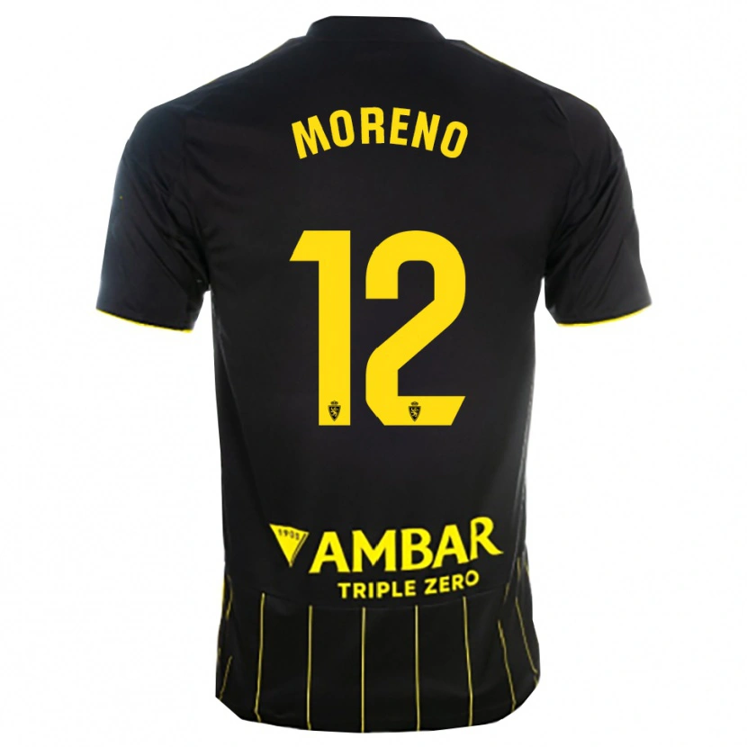 Danxen Mulher Camisola Eloy Moreno #12 Preto Amarelo Alternativa 2025/26 Camisa