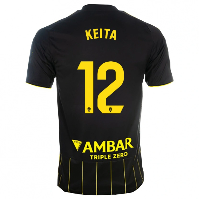 Danxen Mulher Camisola Lassine Keita #12 Preto Amarelo Alternativa 2025/26 Camisa