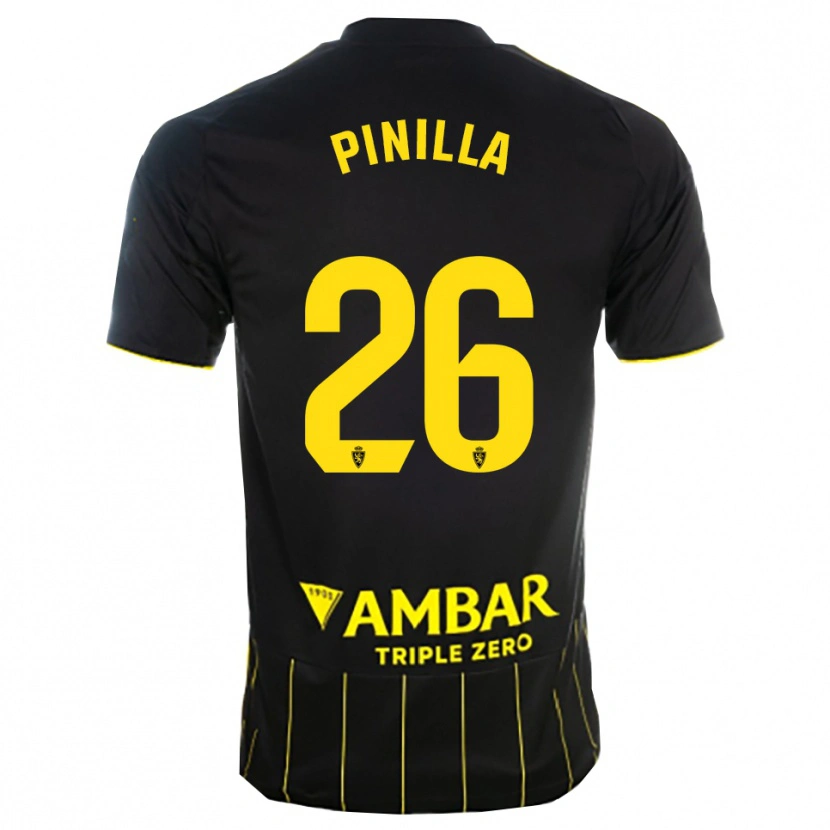 Danxen Mulher Camisola Hugo Pinilla #26 Preto Amarelo Alternativa 2025/26 Camisa