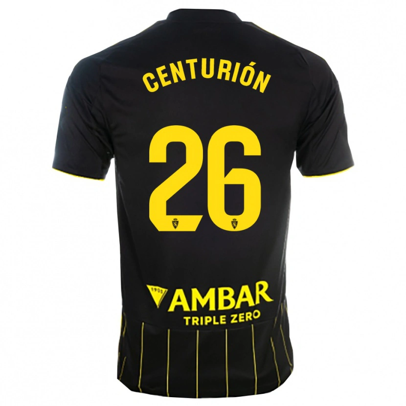 Danxen Mulher Camisola Pablo Centurión #26 Preto Amarelo Alternativa 2025/26 Camisa