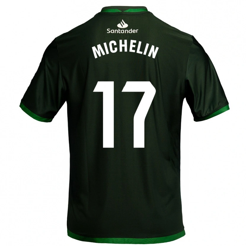 Danxen Mulher Camisola Clément Michelin #17 Verde Escuro Alternativa 2025/26 Camisa