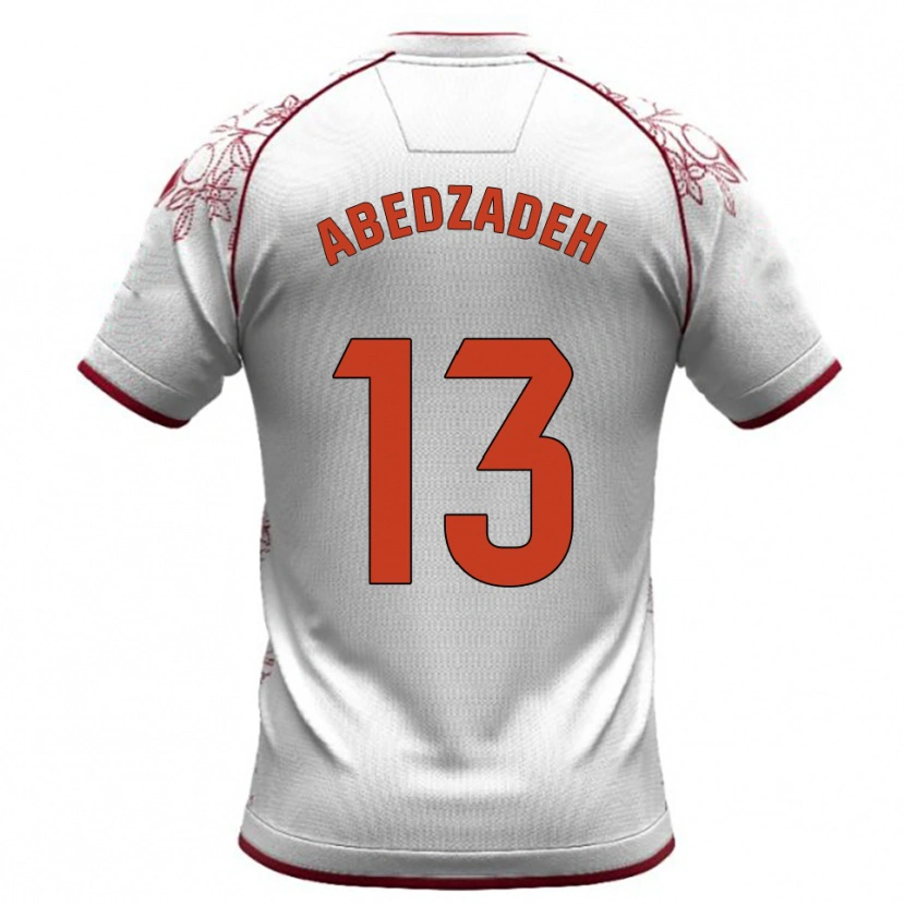 Danxen Mulher Camisola Amir Abedzadeh #13 Branco Borgonha Alternativa 2025/26 Camisa