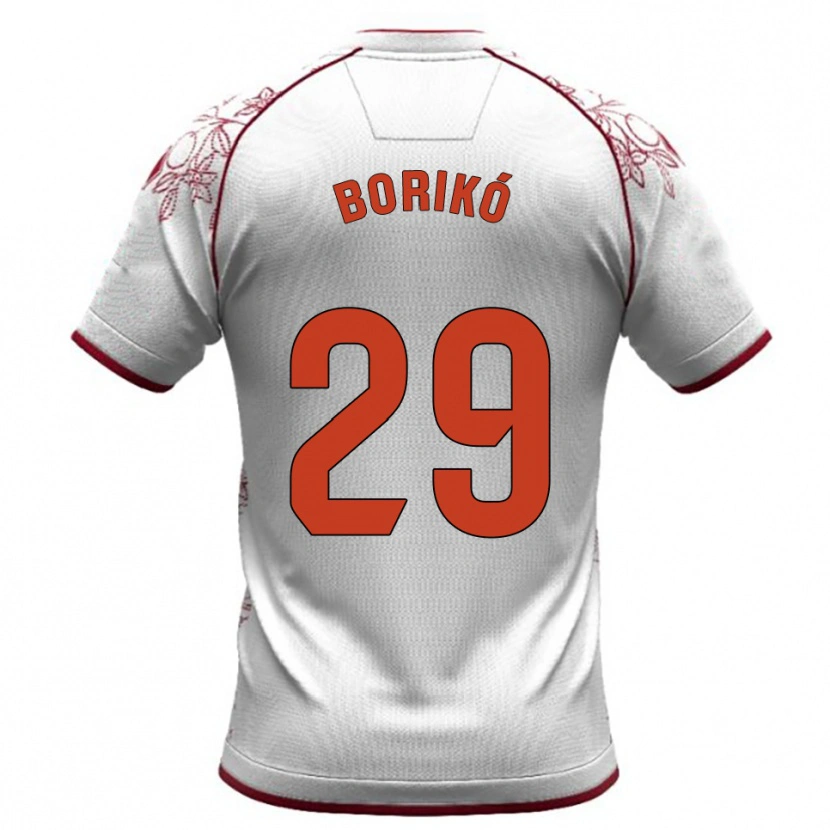 Danxen Mulher Camisola Santi Borikó #29 Branco Borgonha Alternativa 2025/26 Camisa