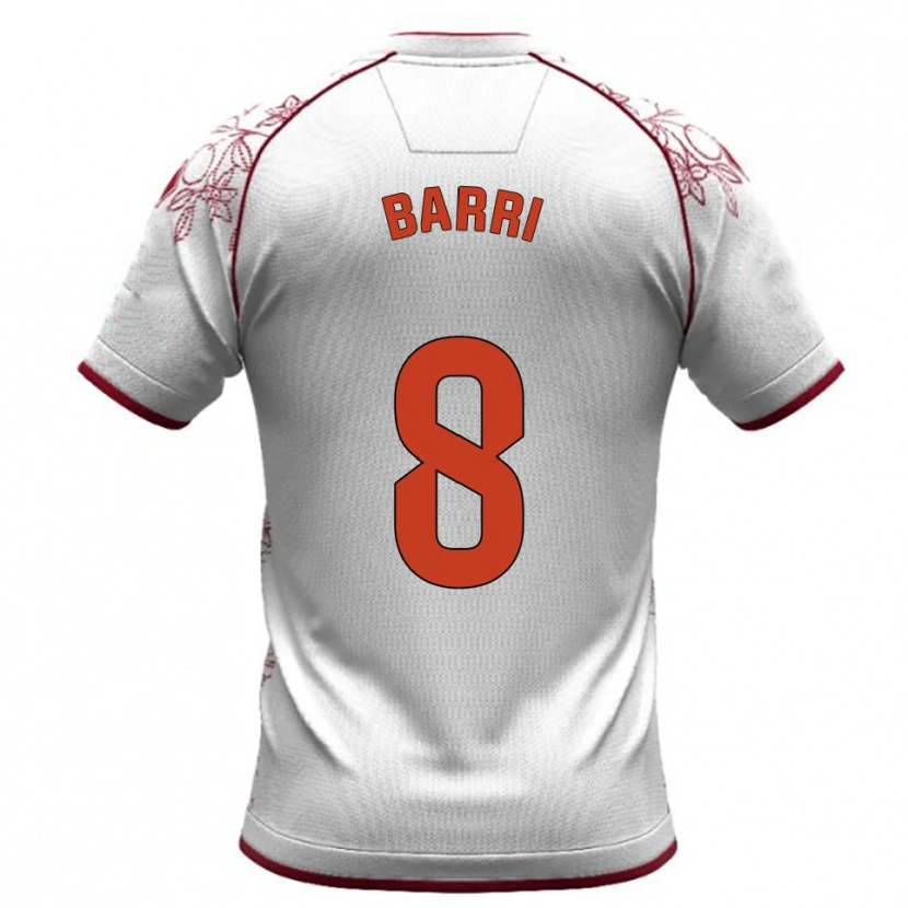 Danxen Mulher Camisola Diego Barri #8 Branco Borgonha Alternativa 2025/26 Camisa