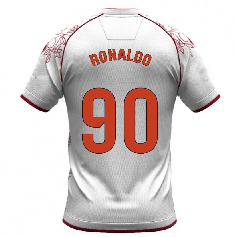 Danxen Mulher Camisola Ronaldo #90 Branco Borgonha Alternativa 2025/26 Camisa
